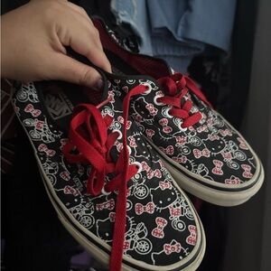 Vans Black and Red Hello Kitty Sneakers